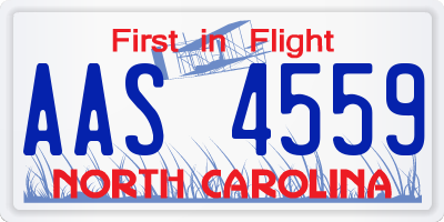 NC license plate AAS4559