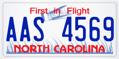 NC license plate AAS4569