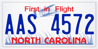 NC license plate AAS4572