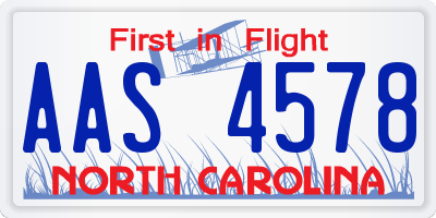 NC license plate AAS4578
