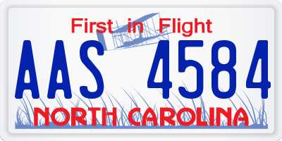 NC license plate AAS4584