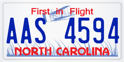 NC license plate AAS4594
