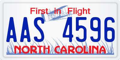 NC license plate AAS4596