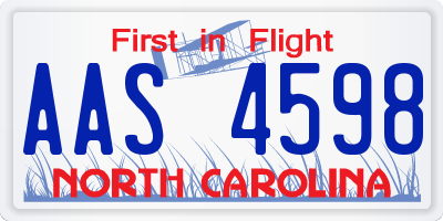 NC license plate AAS4598