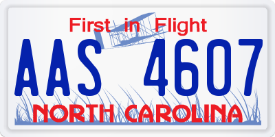 NC license plate AAS4607