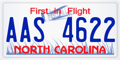 NC license plate AAS4622