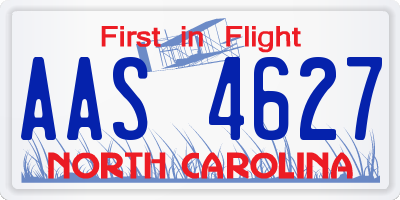 NC license plate AAS4627
