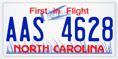 NC license plate AAS4628