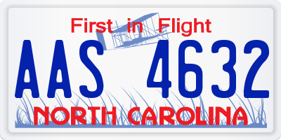 NC license plate AAS4632