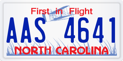 NC license plate AAS4641