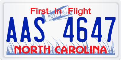 NC license plate AAS4647