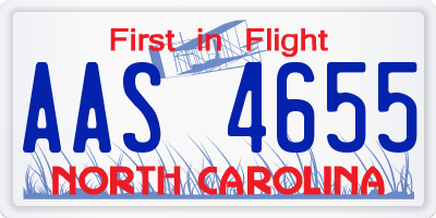 NC license plate AAS4655