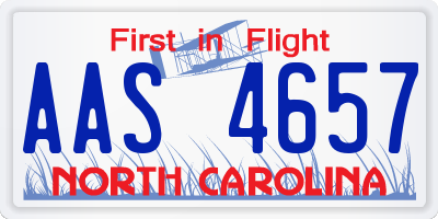 NC license plate AAS4657