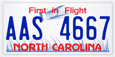 NC license plate AAS4667