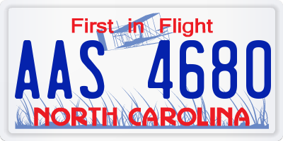 NC license plate AAS4680