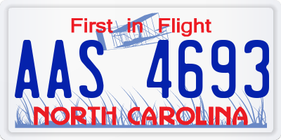 NC license plate AAS4693