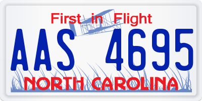 NC license plate AAS4695