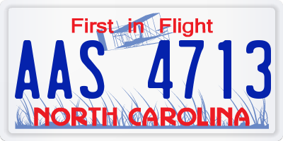 NC license plate AAS4713