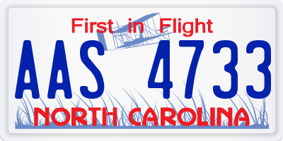 NC license plate AAS4733