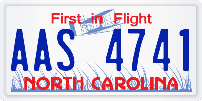 NC license plate AAS4741