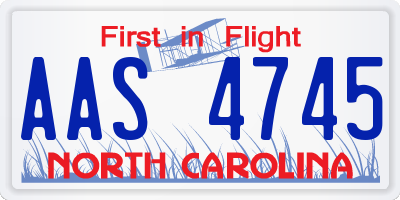 NC license plate AAS4745