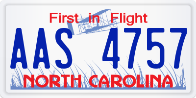 NC license plate AAS4757
