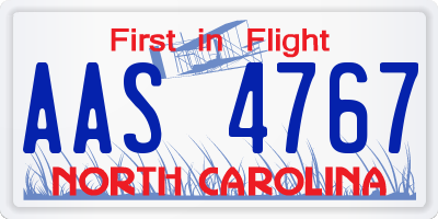 NC license plate AAS4767