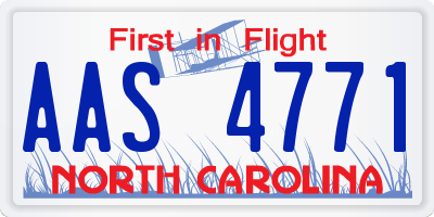 NC license plate AAS4771