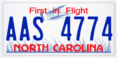 NC license plate AAS4774