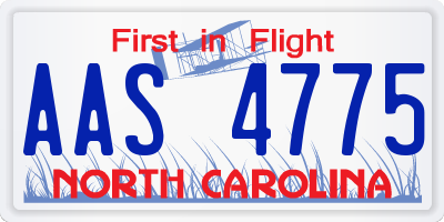 NC license plate AAS4775
