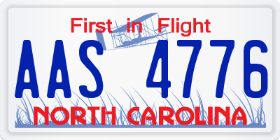 NC license plate AAS4776