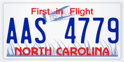 NC license plate AAS4779