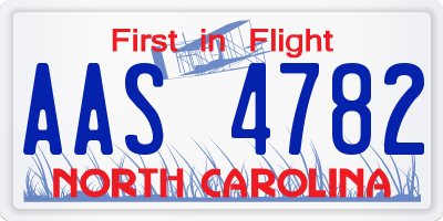 NC license plate AAS4782