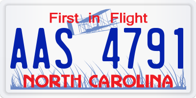 NC license plate AAS4791