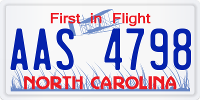 NC license plate AAS4798