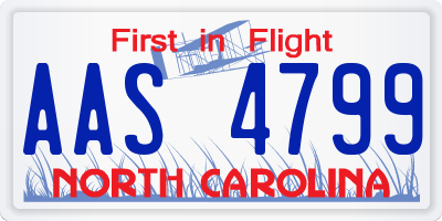 NC license plate AAS4799