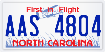 NC license plate AAS4804