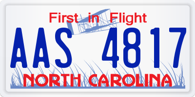 NC license plate AAS4817