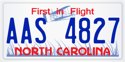 NC license plate AAS4827