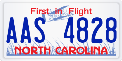 NC license plate AAS4828