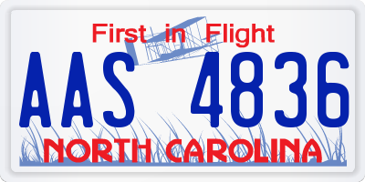 NC license plate AAS4836