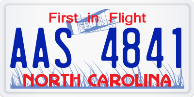 NC license plate AAS4841