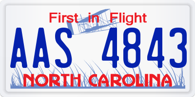 NC license plate AAS4843