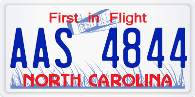 NC license plate AAS4844
