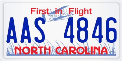 NC license plate AAS4846
