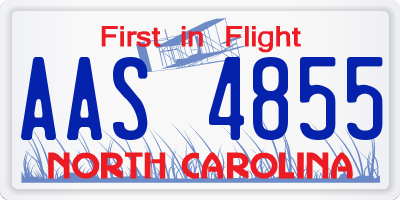 NC license plate AAS4855