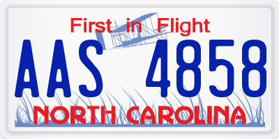 NC license plate AAS4858