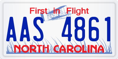 NC license plate AAS4861