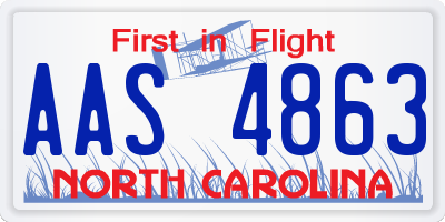 NC license plate AAS4863
