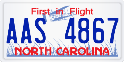 NC license plate AAS4867